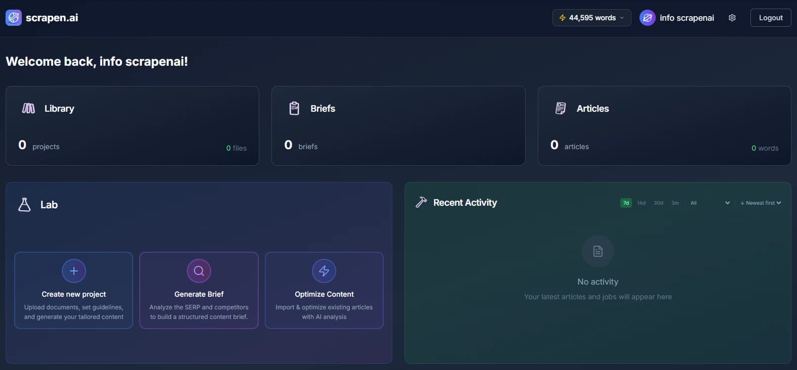 Scrapen.ai interface